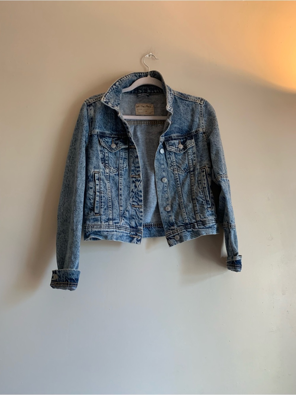 We The Free Light Blue Denim Jacket Coat Outerwear Fall Spring XS Women